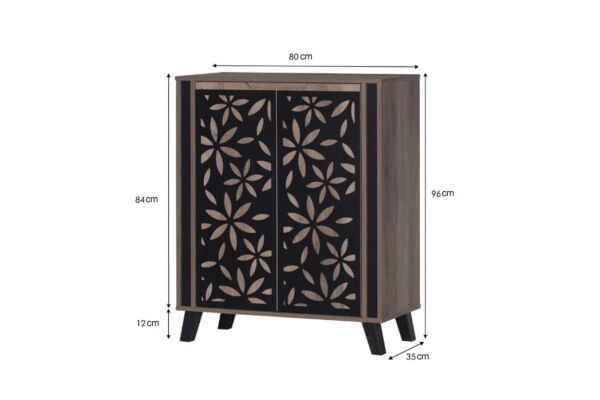 خزانة أحذية بابين مورانيا خشب ماليزي بني وأسود