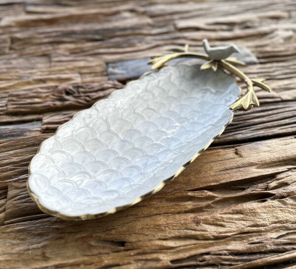 طبق تقديم تشوكليت كلاسي بيضاوي - رمادي