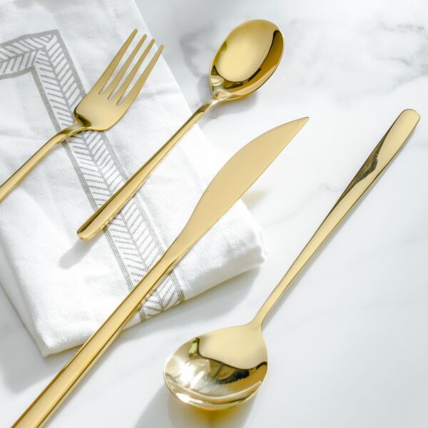 طقم أدوات طعام ريغال 4 قطع - لون ذهبي