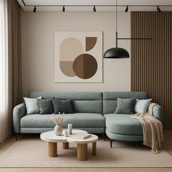 كنب زاوية سرير قابل للعكس على الجهتين فينورا - اخضر