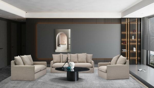 كنبة سولين 3 مقاعد - بيج