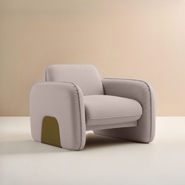 كنبة مفرد بونو - بيج وذهبي