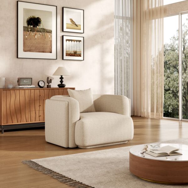 كنبة مفرد لكجورا- بيج