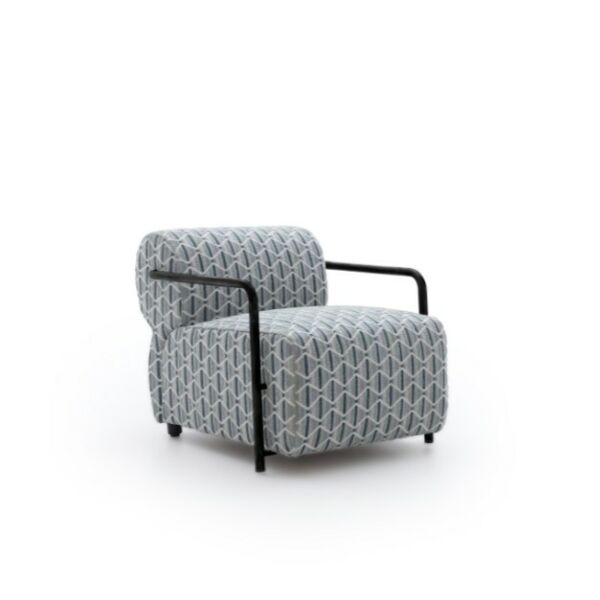 كرسي مفرد سيران - رمادي وازرق وابيض