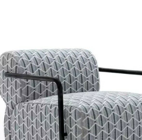 كرسي مفرد سيران - رمادي وازرق وابيض