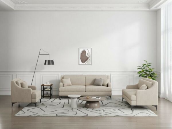 كنب ثنائي بذراعين ليسا - بيج