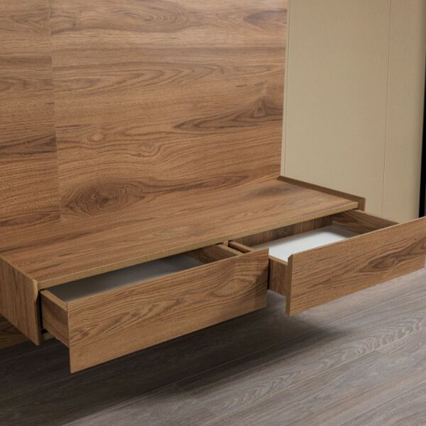 طاولة تزيين بدرجين دايمر - بني خشبي