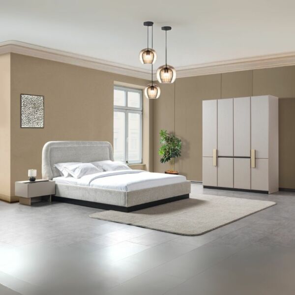 دولاب ملابس 4 ابواب فيرا - بيج وذهبي