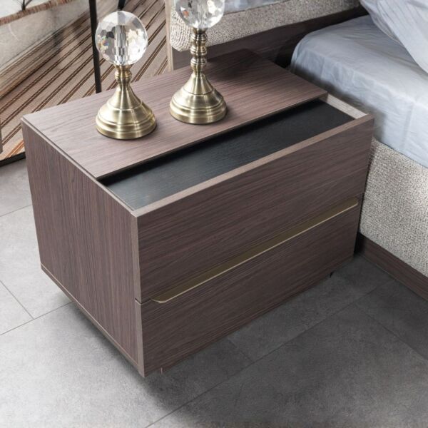 طقم غرفة نوم كينغ 5 قطع يوكا - 180×200 سم - بيج وبني