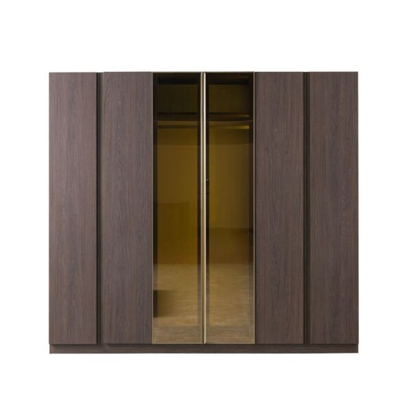 دولاب ملابس 6 أبواب يوكا مقاوم للكسر - بني