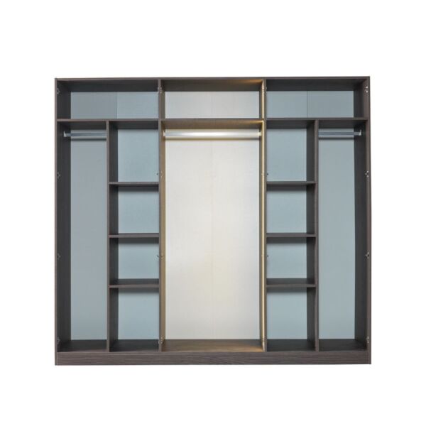 دولاب ملابس 6 أبواب يوكا مقاوم للكسر - بني