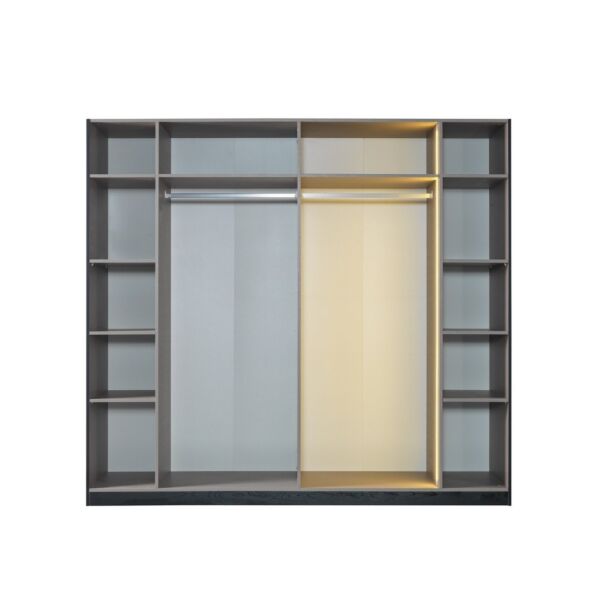 دولاب ملابس ايلانا مقاوم للكسر - 6 ابواب - بيج واسود