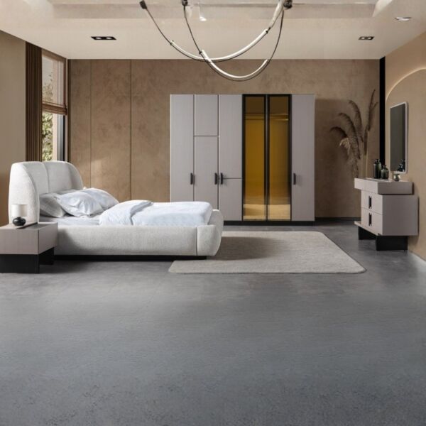 دولاب ملابس ايلانا مقاوم للكسر - 6 ابواب - بيج واسود