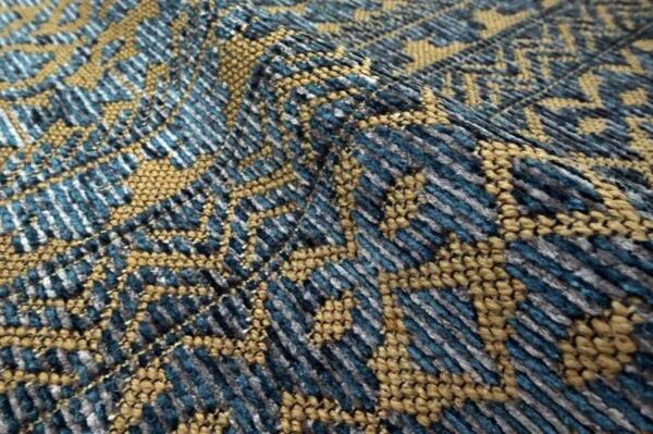 سجاد سوفا خيش - ازرق وذهبي