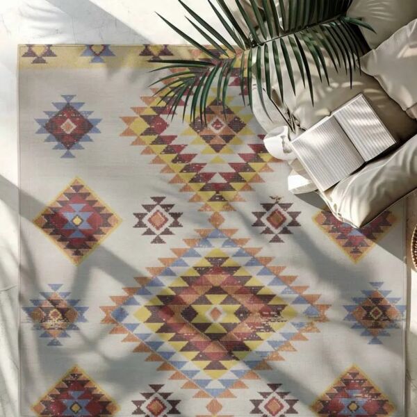 سجاد إلهام سدو بلجيكي خيش - بيج ومتعدد الالوان