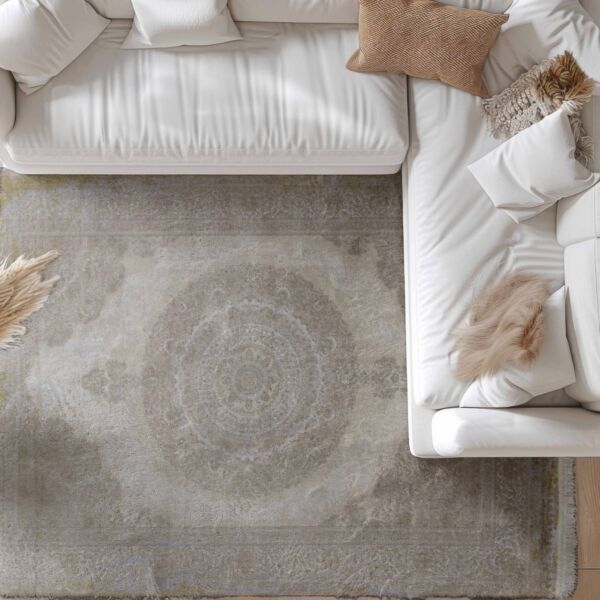 سجاد كلاسيك حرير لوليا تركي - كريمي وبيج