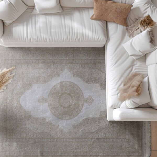 سجاد كلاسيك حرير لوليا تركي - كريمي ومتعدد الالوان