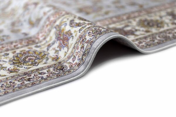 سجاد كلاسيك حرير لوليا تركي - كريمي ورمادي