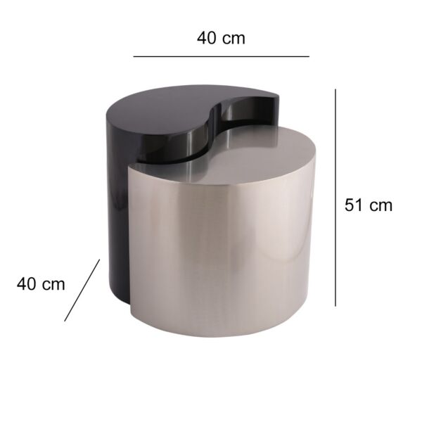 طاولة جانبية قطعتين يوري - اسود وفضي