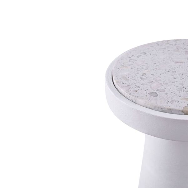 طاولة جانبية شينزولا رخام طبيعي - ابيض