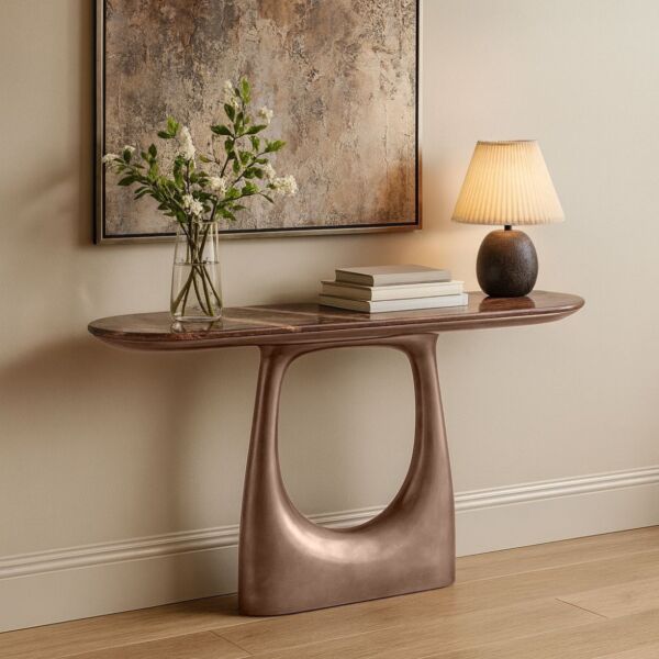 كونسول رخام طبيعي ميرا - برونزي