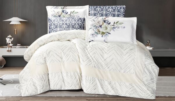 طقم لحاف مفرد فيلروز مخمل 4 قطع - سكري