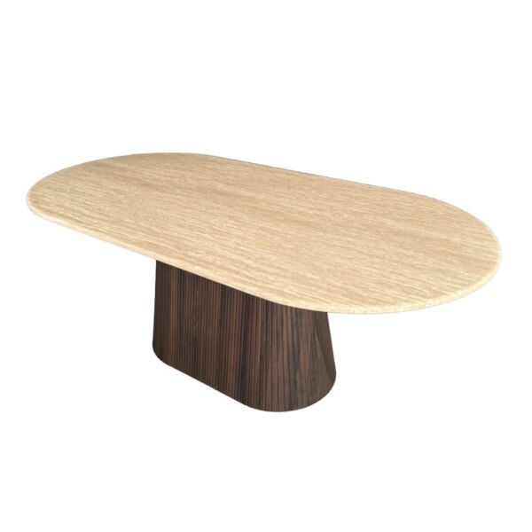 طاولة طعام فيكتوريا 8 اشخاص - بيج وبني