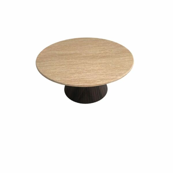 طاولة قهوة مستديرة فيكتوريا - بيج وبني