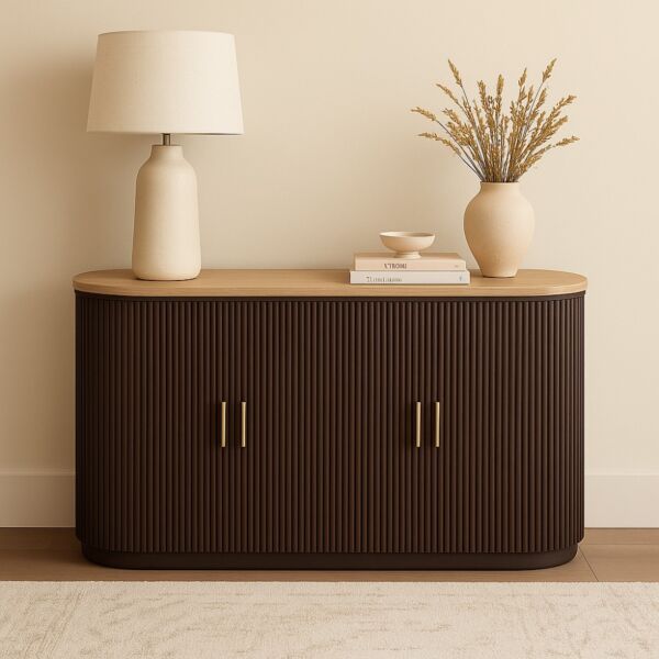 طاولة بوفيه رواد - بني وبيج