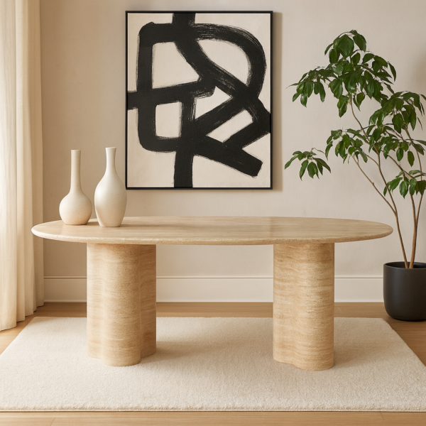 طاولة طعام 6 اشخاص فانا - بيج