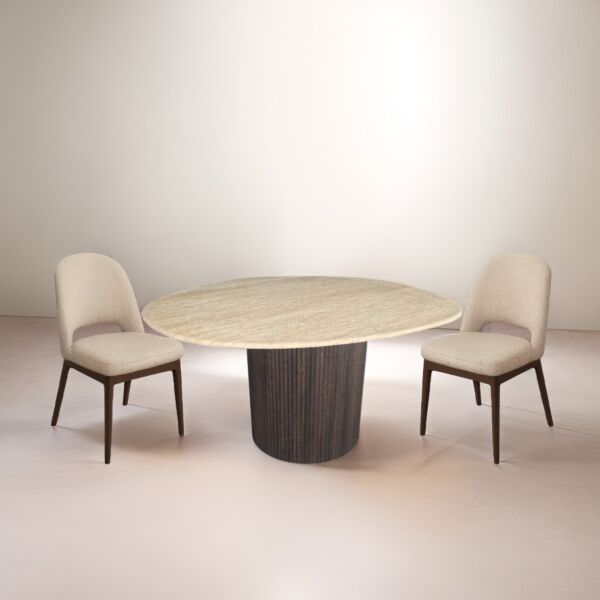 طاولة طعام 4 اشخاص رواد - بني وبيج