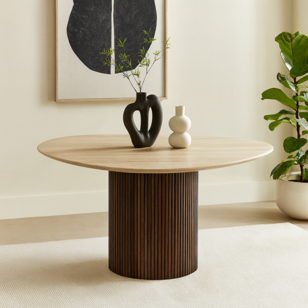 طاولة طعام 4 اشخاص رواد - بني وبيج