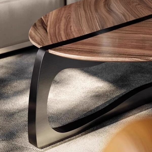 طاولة قهوة قطعتين ليف - بني وبيج واسود