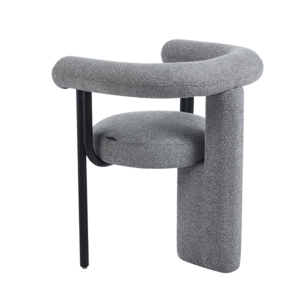 كرسي طاولة طعام ادلينا - رمادي وأسود