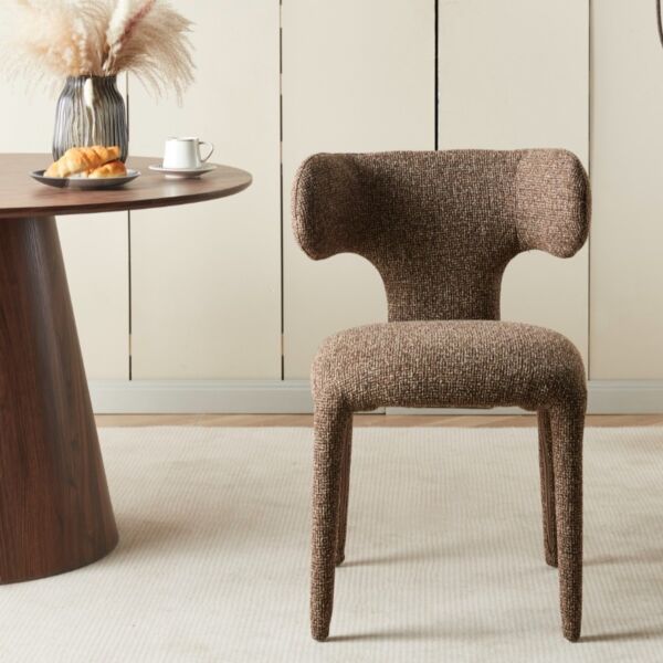 كرسي طعام افورا - بني غامق