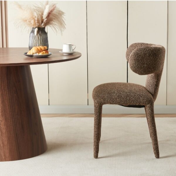 كرسي طعام افورا - بني غامق