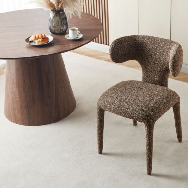 كرسي طعام افورا - بني غامق