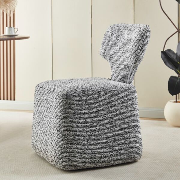 كرسي طعام بالانسي - ابيض واسود