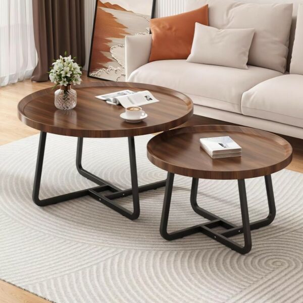 طاولة قهوة قطعتين من مجموعة نوفا - بني واسود