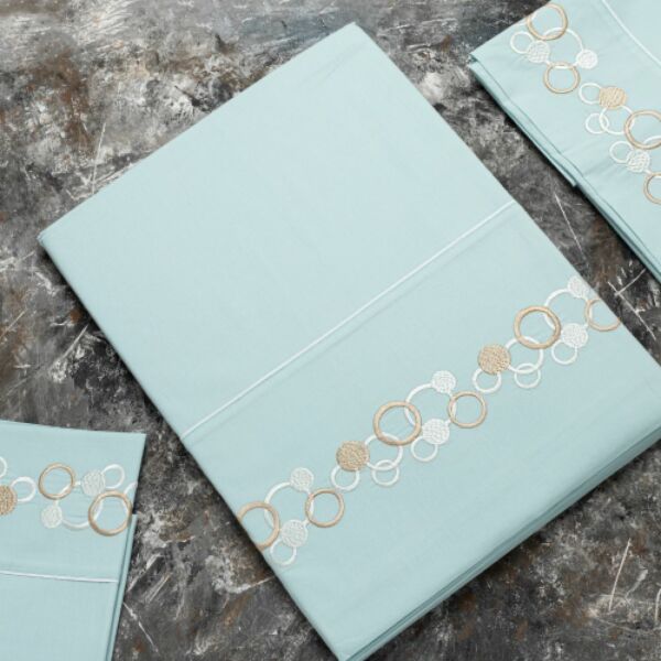 طقم غطاء سرير 200 غرزة 6 قطع بابلز - أزرق