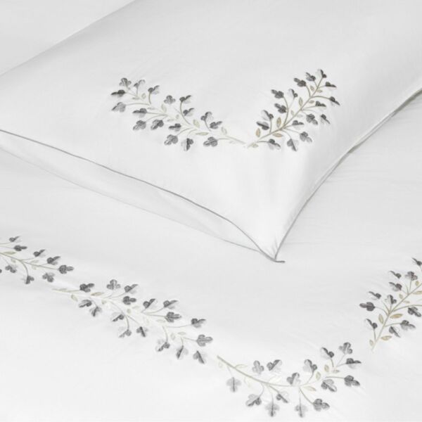 طقم غطاء سرير 600 غرزة 6 قطع دوفيه كاكتس - أبيض