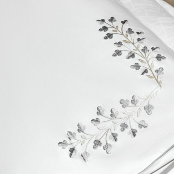 طقم غطاء سرير 600 غرزة 6 قطع دوفيه كاكتس - أبيض