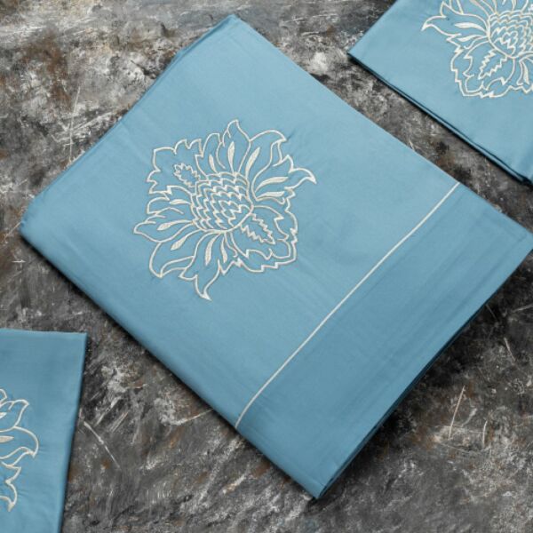 طقم غطاء سرير 600 غرزة 6 قطع جلامور - أزرق