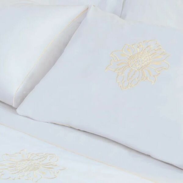 طقم غطاء سرير 200 غرزة 6 قطع جلامور - ابيض