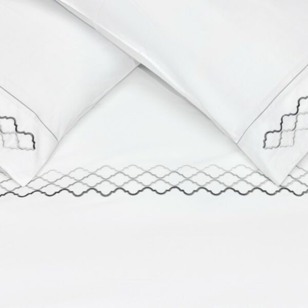 طقم غطاء سرير 200 غرزة 6 قطع واير - ابيض
