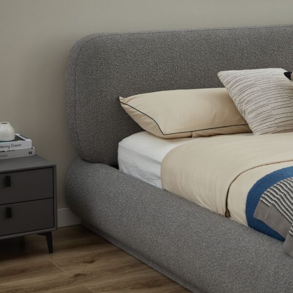 سرير كينغ مارسيل 180x 200 سم - رمادي فاتح