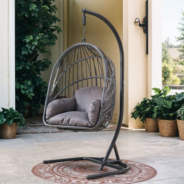 أرجوحة مقعد واحد قابلة للطي جاردينيا - رمادي