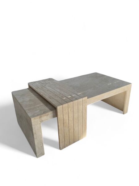 طاولة قهوة اليغانت رخام ترافنتينو