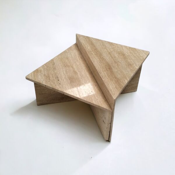 طاولة قهوة من جزئين رخام ترافنتينو