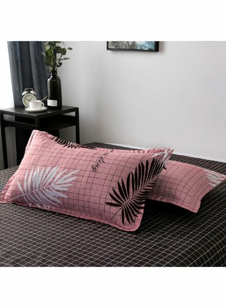 طقم غطاء لحاف كوين مايكروفايبر وردي - 4 قطع